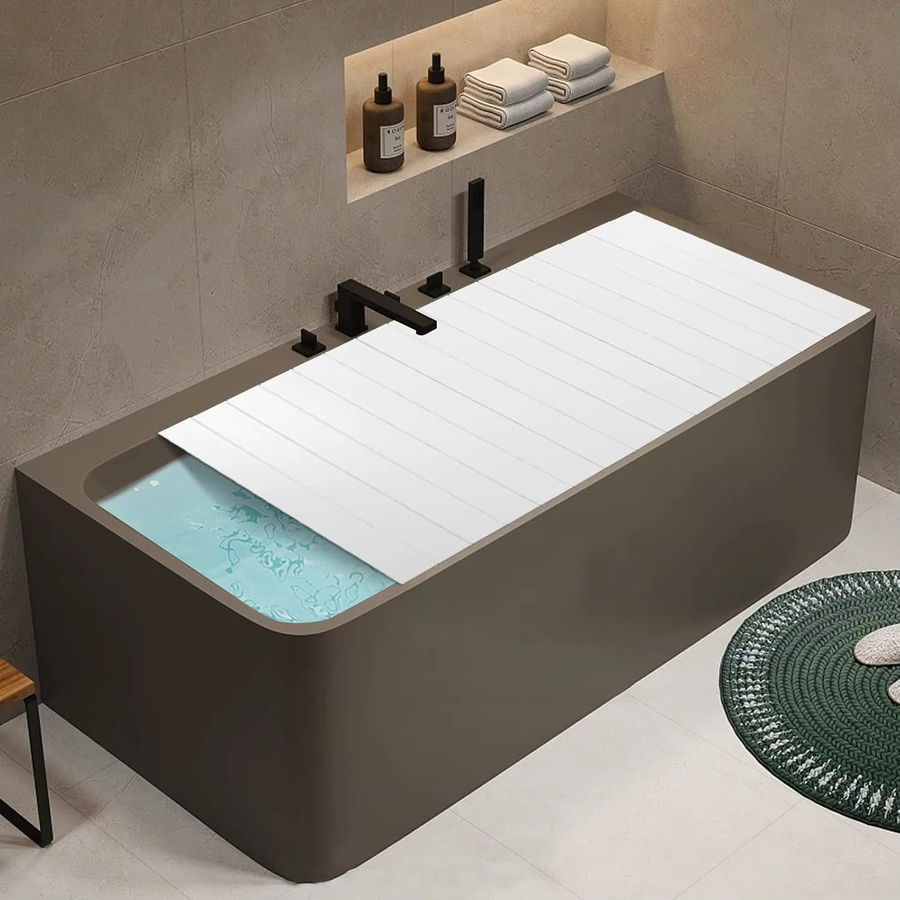 Bymaocar Faltbare Badewannenabdeckung in Weiß, Wasser- und Feuchtigkeitsbeständig sowie Flammhemmend, B/H: 170 x 70 cm - Bild 2