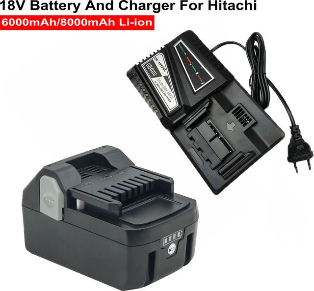 HiKOKI Akku-Set mit Ladegerät 18 V Li-Ionen in Schwarz für BSL1850 BSL1860 BSL1840 - Bild 1