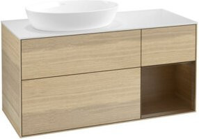 V&B Waschtischunterschrank Finion in Weiß und Eiche, Breite: 120 cm, Tiefe: 50,1 cm, Höhe: 50,1 cm - Bild 1