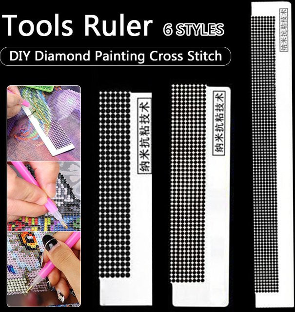 Diamantmalerei Netz Lineal aus Kunststoff für DIY Punkt Bohrer Stick Werkzeug Zubehör - Bild 1