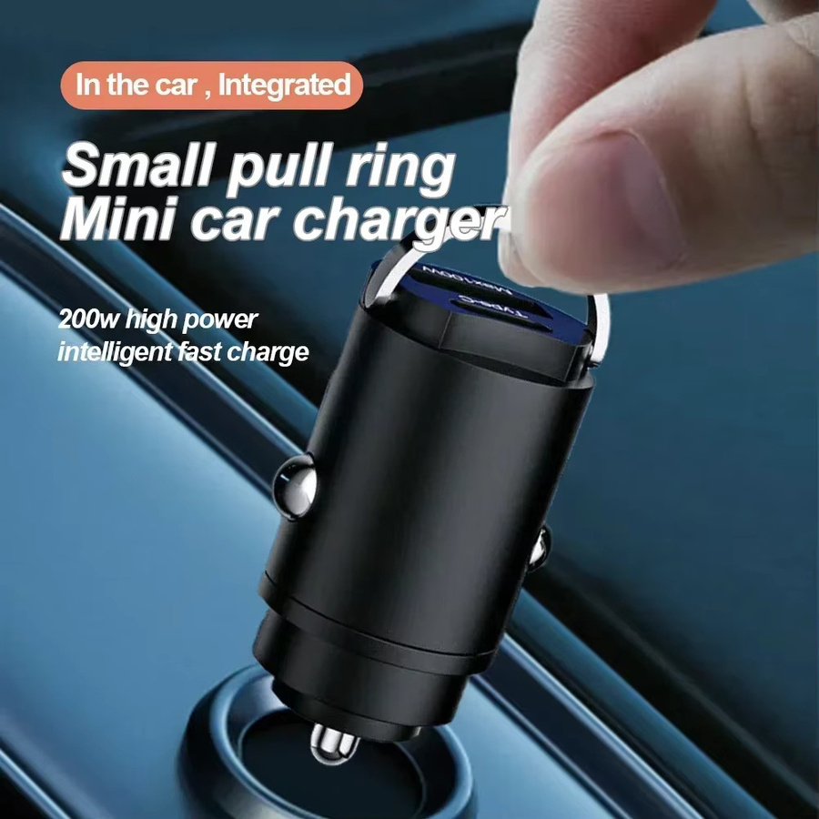 Mini Dual USB Auto-Handy-Ladegerät 200W Schnellladegerät in Schwarz mit 2 USB-A Steckdosen für dein Fahrzeug - Bild 4