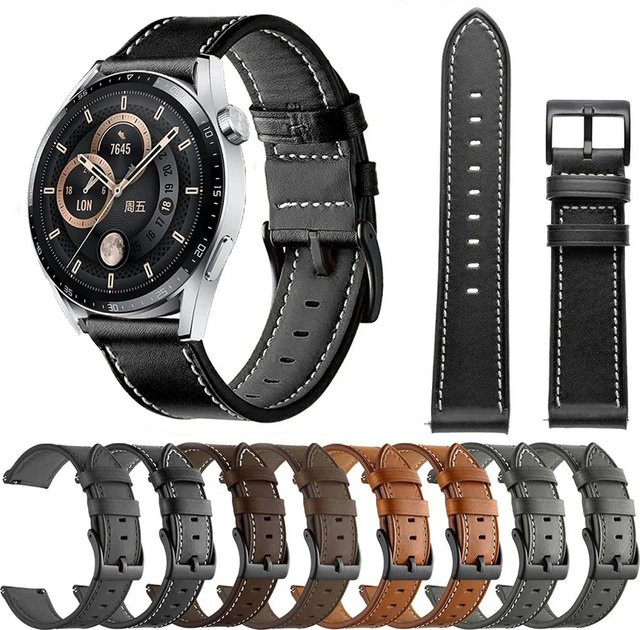 Zeblaze Uhrenarmband Leder, 22 mm, Schwarz, Unisex - Bild 1