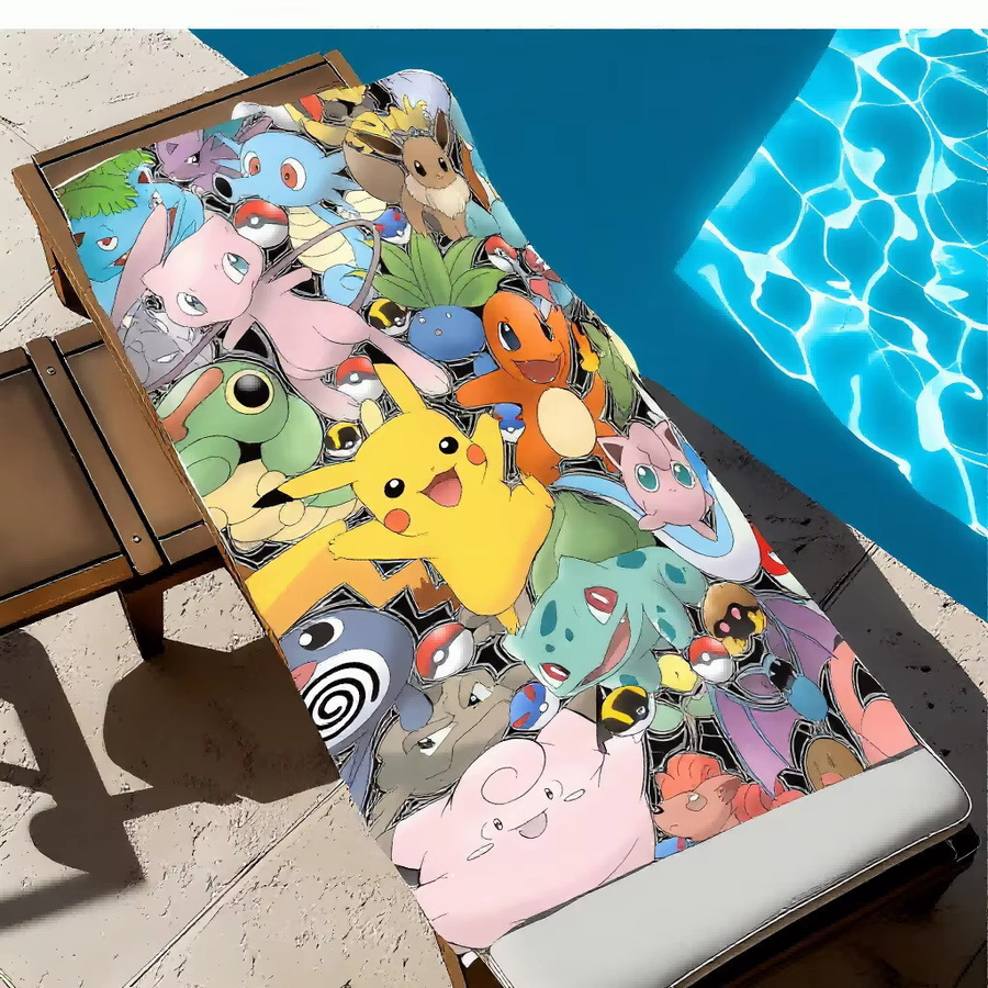 Potdemiel Pokémon All-Star Strandtuch aus Mikrofaser mit Pikachu und Freunden, Multicolour, B/H: 60 x 40 cm - Bild 3