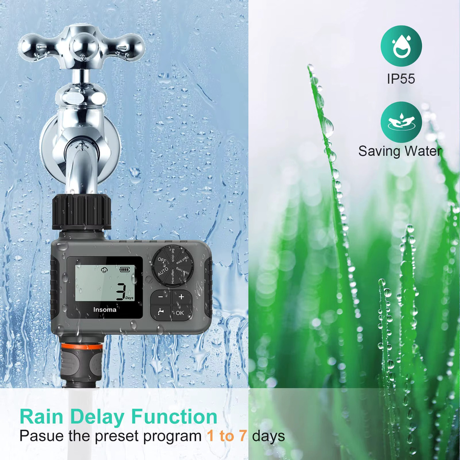 Insoma Intelligentes Bewässerungssystem mit LCD-Anzeige und IPX5 Schutz als Automatischer Wasser-Timer für deinen Garten - Bild 6