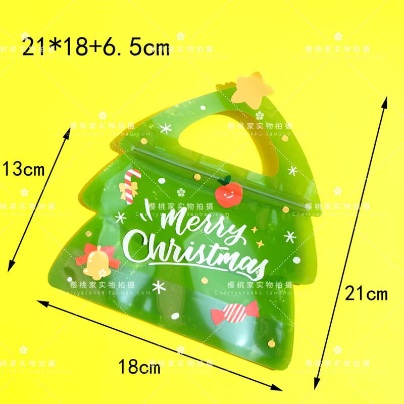10 Stück wiederverwendbare Weihnachtsgeschenkbeutel und Halloween-Süßigkeitsverpackungen aus Kunststoff in Rot - Bild 4