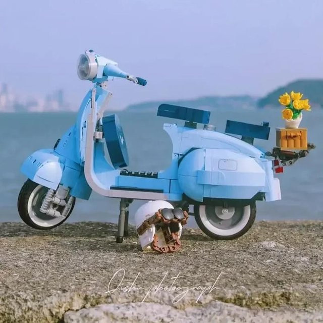 Binchi Keji Travel Berühmte Motorrad Stadt Motorrad Montage Baustein Modell, 125 Teile, ab 6 Jahren - Bild 1
