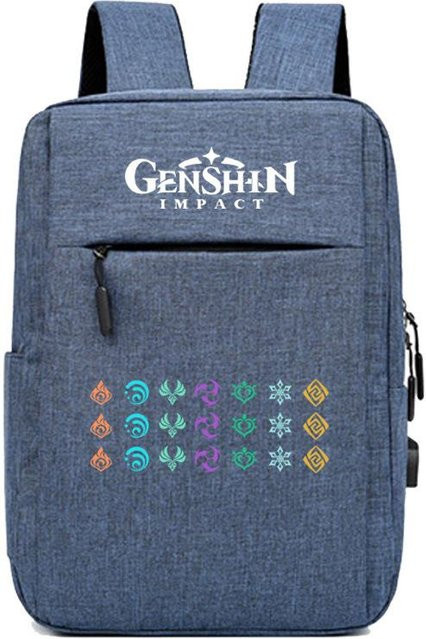 3-teiliges Schulrucksack-Set in Blau aus Oxford-Stoff mit großem Fassungsvermögen inklusive Federmäppchen und Schultergurt - Bild 1