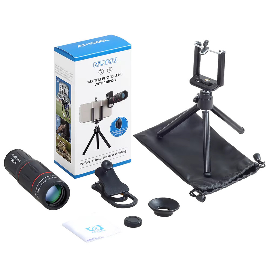 APEXEL 18X Telezoom-Objektiv Monokular für iPhone und Samsung Smartphones in Schwarz - Bild 6