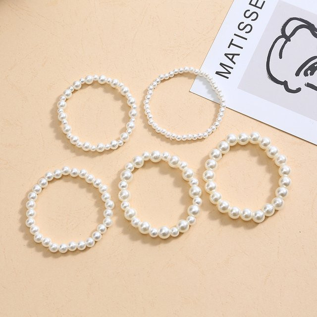 LATS Armband, Perle, Weiß, Damen, Vintage - Bild 1