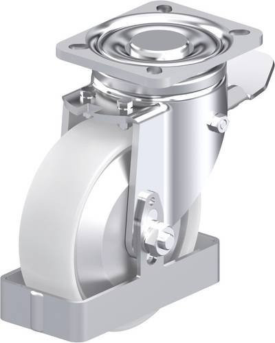 Blickle Stahlblech-Lenkrolle LH-PO 125G-1-ST-FA-FS aus verzinktem Stahl mit Kunststoffrad, Durchmesser: 125 mm, Tragfähigkeit: 300 kg - Bild 1