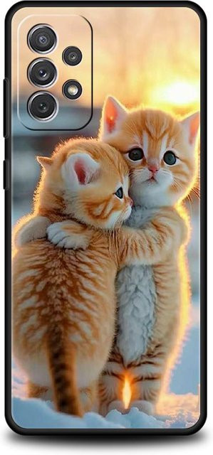 Kuss Katze Handyhülle für Samsung Galaxy A15 A14 A25 A54 A34 A51 A71 A72 A73 A32 A52 A52S A11 A21S A31 5G in Multicolour - Bild 1