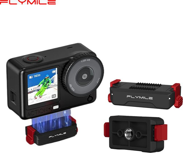 Flymile Magnetischer Schnellwechsel-Adapter für DJI OSMO Action 6 und Nano Kamera-Zubehör mit 1/4 Zoll Schraubgewinde, Schwarz - Bild 1