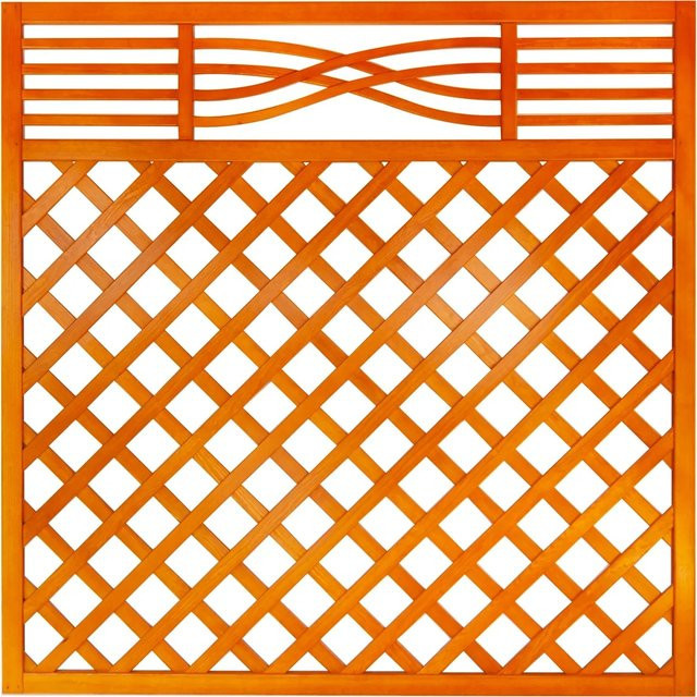Zaunelement Malaga mit Gitter von Andrewex in Pinie, Farbe: Braun, B/H: 180 x 180 cm - Bild 1