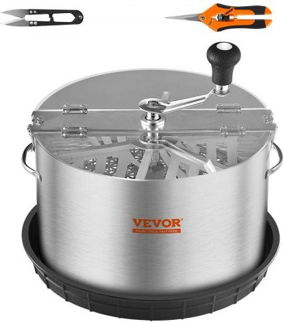 VEVOR Bud Leaf Trimmer Manuelle Schneidemaschine aus Edelstahl mit transparentem PET-Deckel und Handprunern für Blüten und Hydrokulturen, 40,6 cm - Bild 1