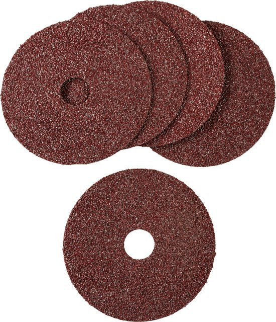 LUX-TOOLS Fiberscheibe Classic für Metall, braun, Ø 115 mm, 5 Stück, Körnung 24 - Bild 1