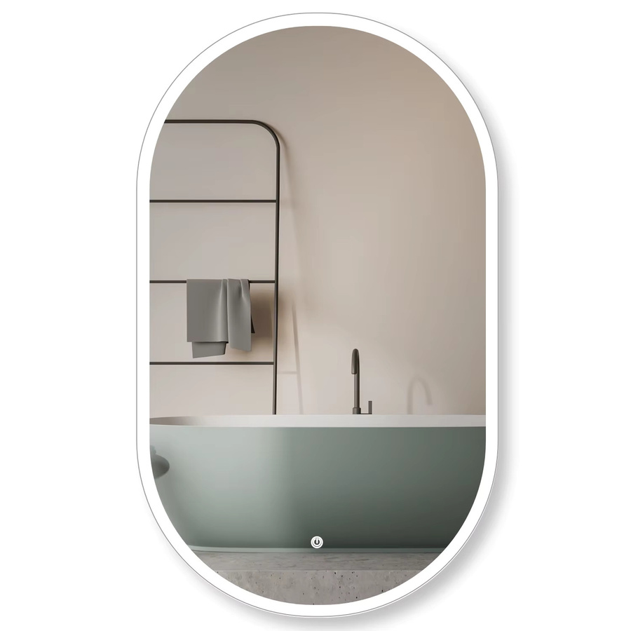 HOKO LED Badspiegel Oval in Weiß mit Antibeschlag für die Wandmontage, B/H: 45 x 75 cm - Bild 2