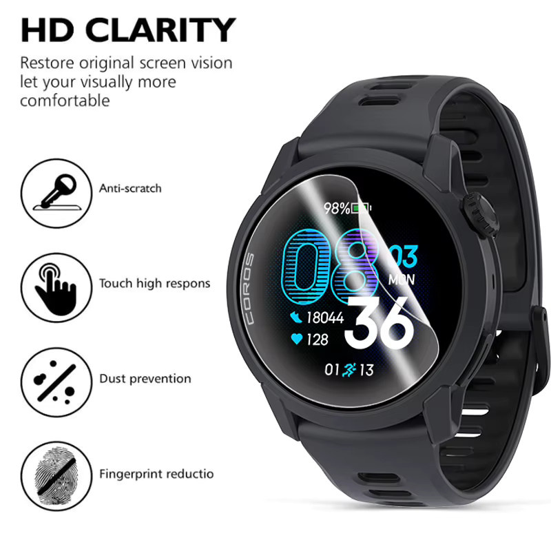 Displayschutzfolie für Coros Pace 3 und Pace 4 Smartwatch, HD Hydrogel-Folie, transparent, 1-10 Stück - Bild 4