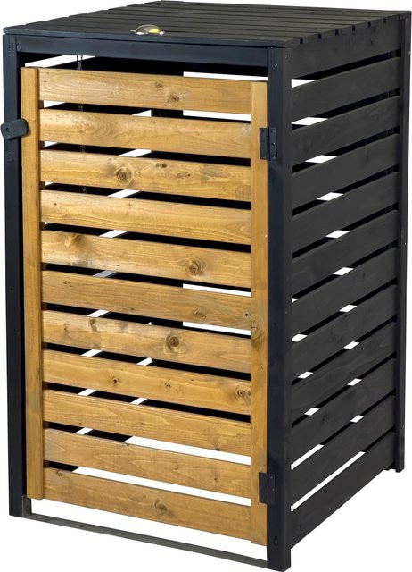dobar Mülltonnenverkleidung für 120 L, schwarz-braun - Bild 1