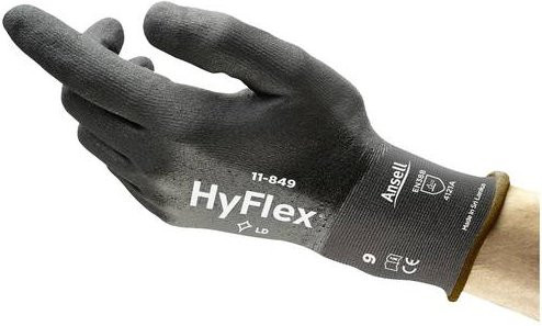 Ansell HyFlex Spandex Nylon Arbeitshandschuh Schwarz Größe S mit Zertifizierungen EN 388 EN 420 EN 407 EN 21420 - Bild 1