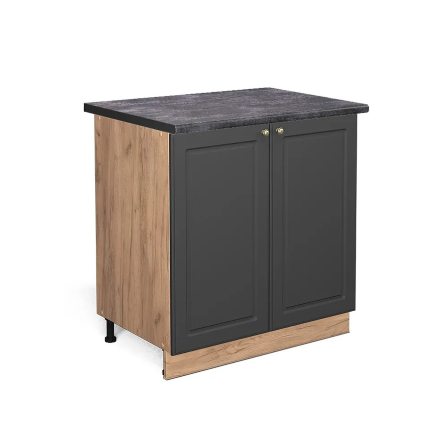 Vicco Spülenunterschrank Fame-Line in Anthrazit und Goldkraft Eiche mit Regal, B/T/H: 80 x 60 x 82 cm - Bild 2