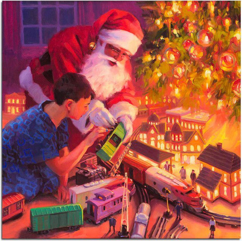 FIYO 5D DIY Diamond Painting Set Claus und Junge, Mehrfarbig, B/B/H: 30 x 30 x 30 cm - Bild 1