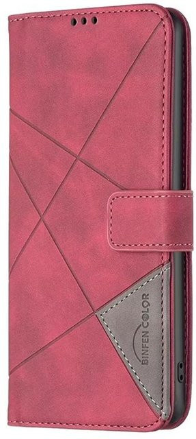 Leder-Wallet-Schutzhülle für ZTE Blade A31, A52, A51 und A71 in Rot mit Kartensteckplätzen und Flip-Design - Bild 1