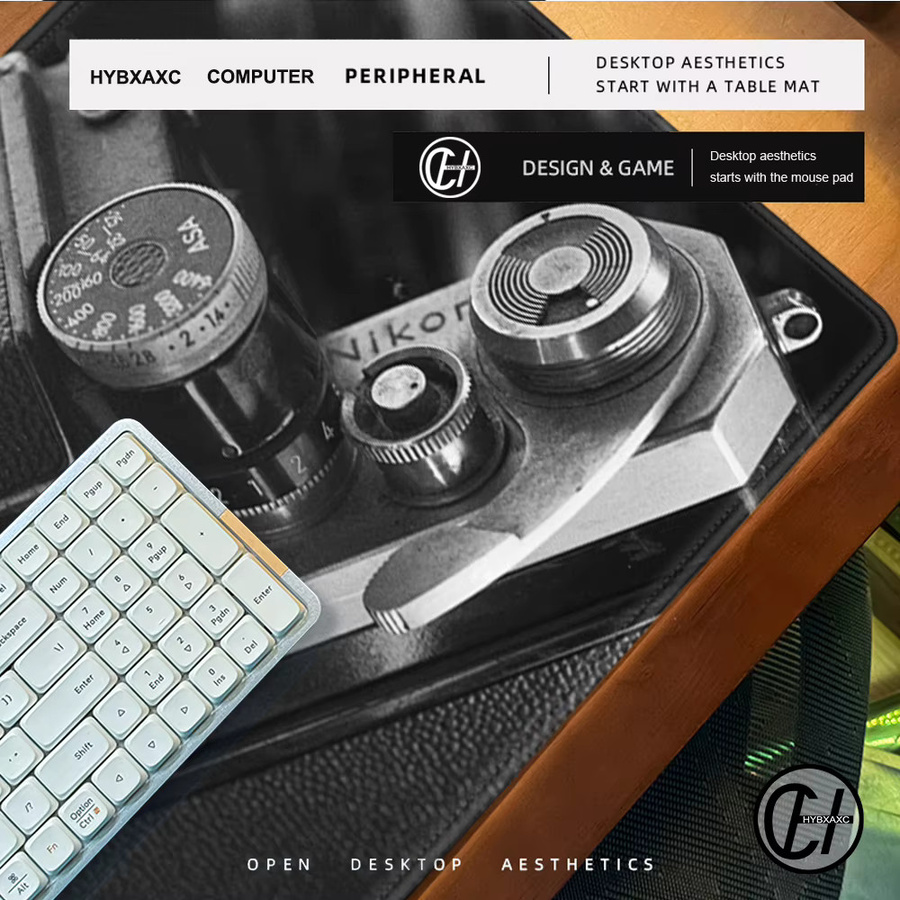 HYBXAXC Klassisches Vintage-Kamera-Mauspad XXL Gamer-Mausunterlage aus Naturkautschuk - Bild 4