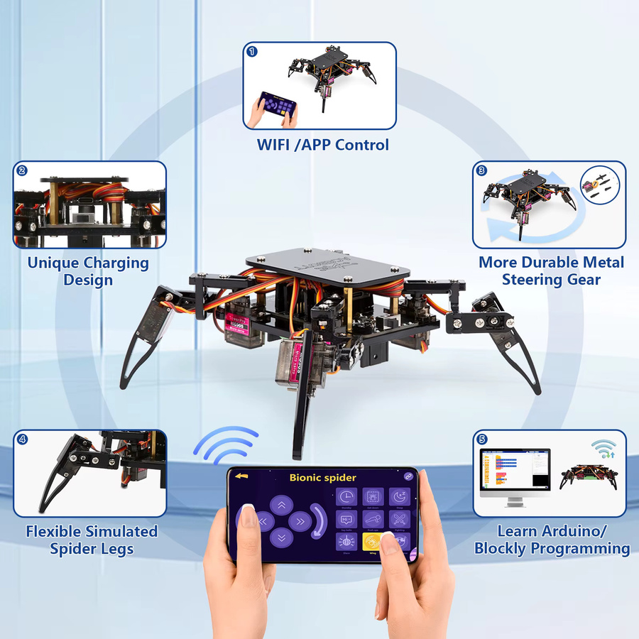 Acebott Spider Explorer Kit, Bionic Vierbeiner Roboter Spielzeug - Bild 5