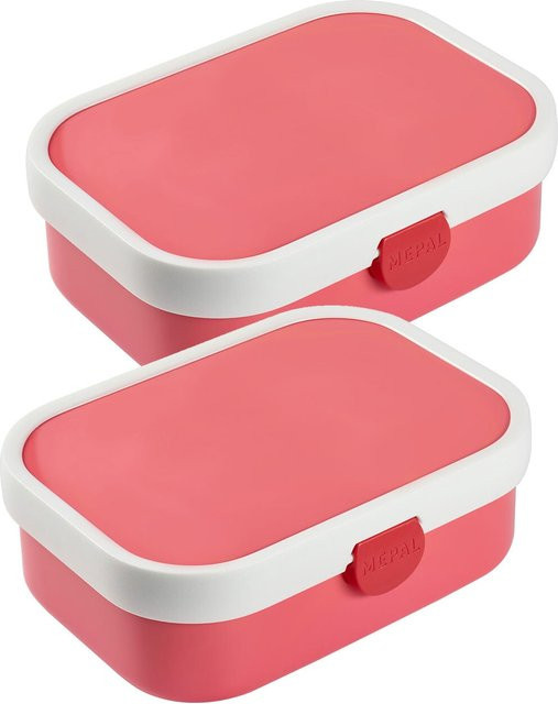 Mepal Campus Brotdosen mit Einsatz und Besteck 2er Set, Pink, 700 ml pro Dose, auslaufsicher - Bild 1