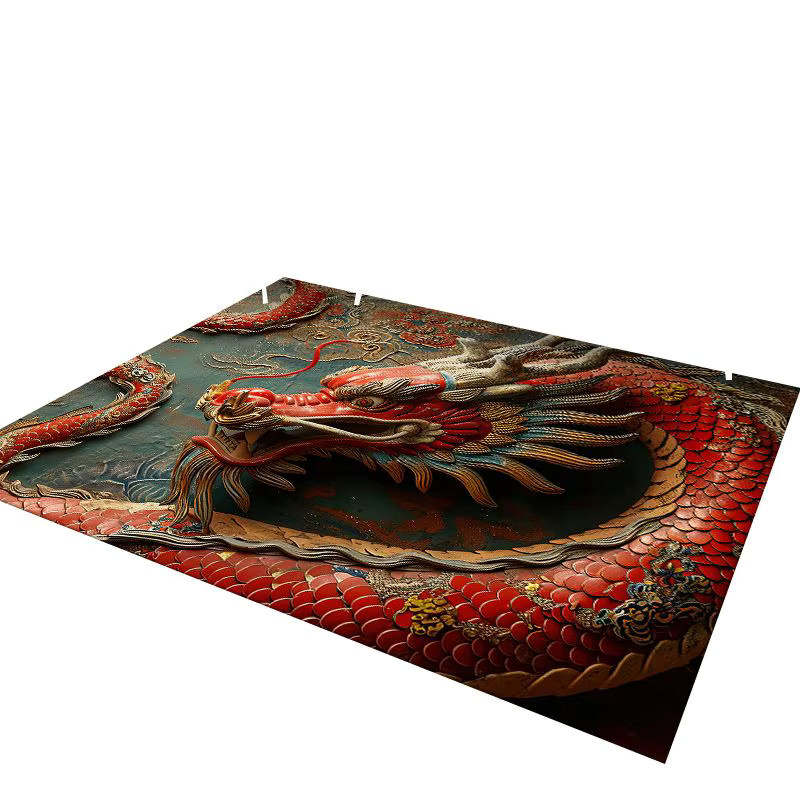 Faviora Rutschfester Kinderteppich mit Chinesischem Traumdrachen-Loong-Motiv in Mehrfarbig für Wohnzimmer, Schlafzimmer und Spielzimmer - Bild 2