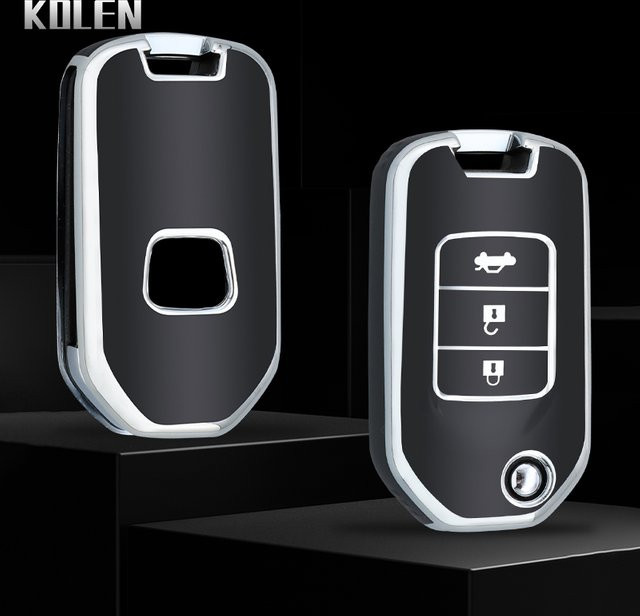 KOLEN TPU Schlüsselhülle für Honda Civic, HRV, CRV, XRV, CR-V, Crider, Odyssey, Pilot, Accord in Schwarz - Bild 1