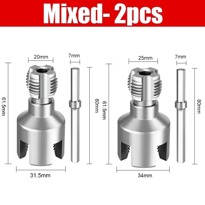Adifare Gewindeschneidmaschine für interne und externe Rohre, geeignet für PVC- und Wasserrohre in 1/2'' und 3/4'' - Bild 2