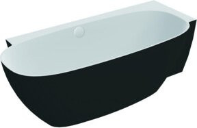 Hoesch Freistehende Badewanne Labrillante aus Mineralguss, Oval, Weiß, B/T: 180 x 80 cm, Rechtsausführung - Bild 1