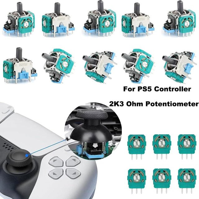 TECTINTER Ersatz-Joystick-Potentiometer-Modul für PlayStation 5 DualSense Controller, 2K3 Ohm Sensor-Reparaturteil, Mehrfarbig - Bild 1