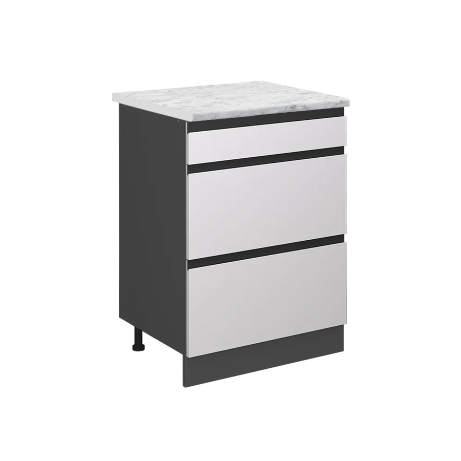 Vicco R-Line Schubladenschrank für die Küche in Weiß mit Marmor-Optik, Breite: 60 cm - Bild 2