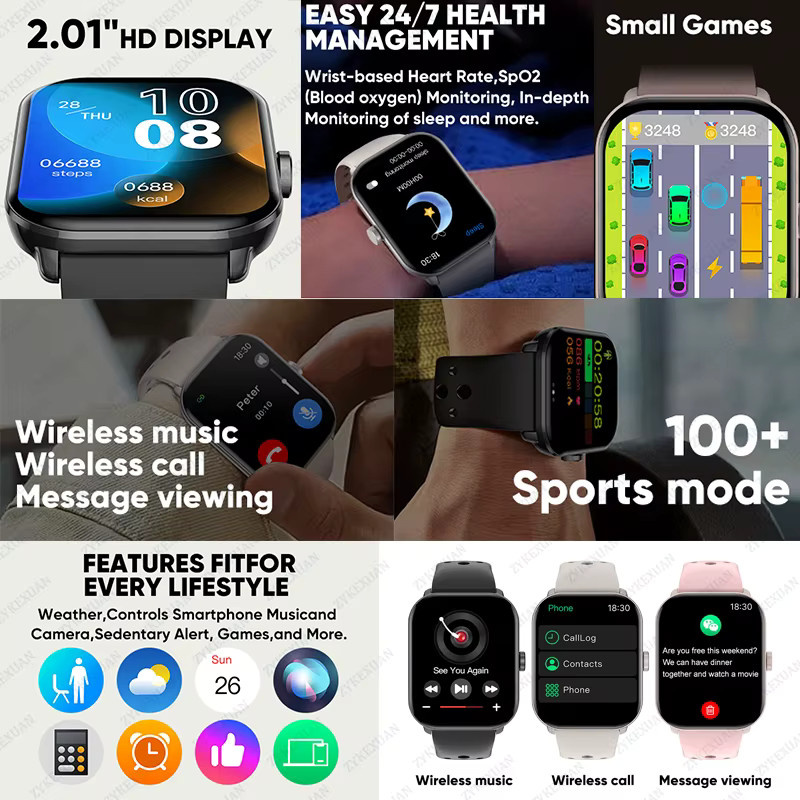 Xiaomi Smart Uhr 5 mit HD AMOLED Display, Herzfrequenzmessung, Bluetooth Anruffunktion und 100 Sport Modi, wasserdicht, Pink - Bild 2