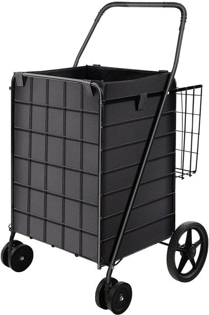 Costway Einkaufstrolley klappbar mit abnehmbarer Oxford-Tasche und 2 Körben - Bild 1