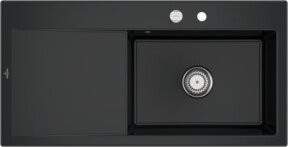 Villeroy & Boch Spüle Subway Style 60 Aufsatzspüle in Pure Black mit Ablaufgarnitur und Exzenter, Breite: 60 cm - Bild 1