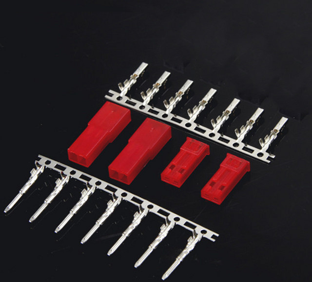 JST SYP 2-poliger Steckverbinder in Rot mit Stecker-Buchse-Gehäuse und Crimp-Anschluss für RC-Lipo-Akkus, 2,54 mm Pitch - Bild 1
