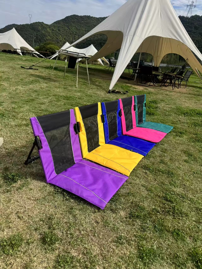 PACOONE Outdoor-Camping-Klappstuhl aus Textilene mit Rückenlehne und Armlehnen, leichter Freizeitstuhl für Strand und Garten - Bild 5