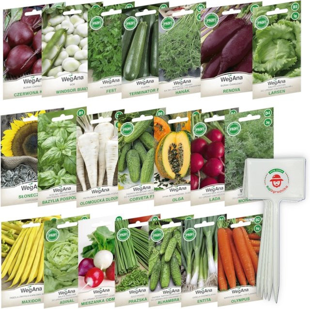VegAna Kräutersamen-Set mit 21 verschiedenen Sorten und Pflanzenetiketten in Mehrfarbig - Bild 1