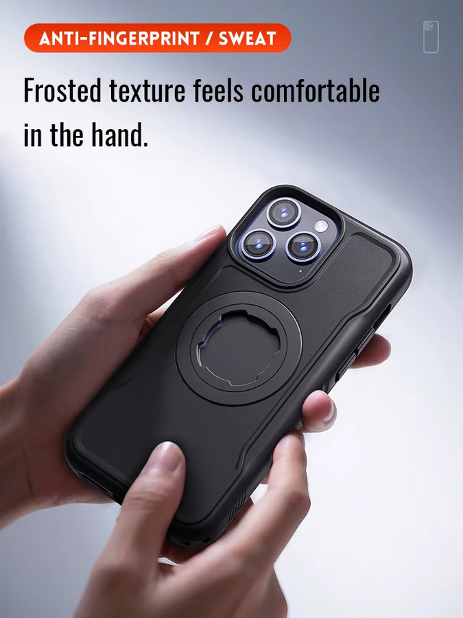 Sincetop Magnetische Stoßfeste iPhone Hülle mit Ladeabdeckung und Sperrdesign in Schwarz für iPhone 17, 16, 15, 14 Pro Max geeignet für Motorräder und Fahrräder - Bild 2