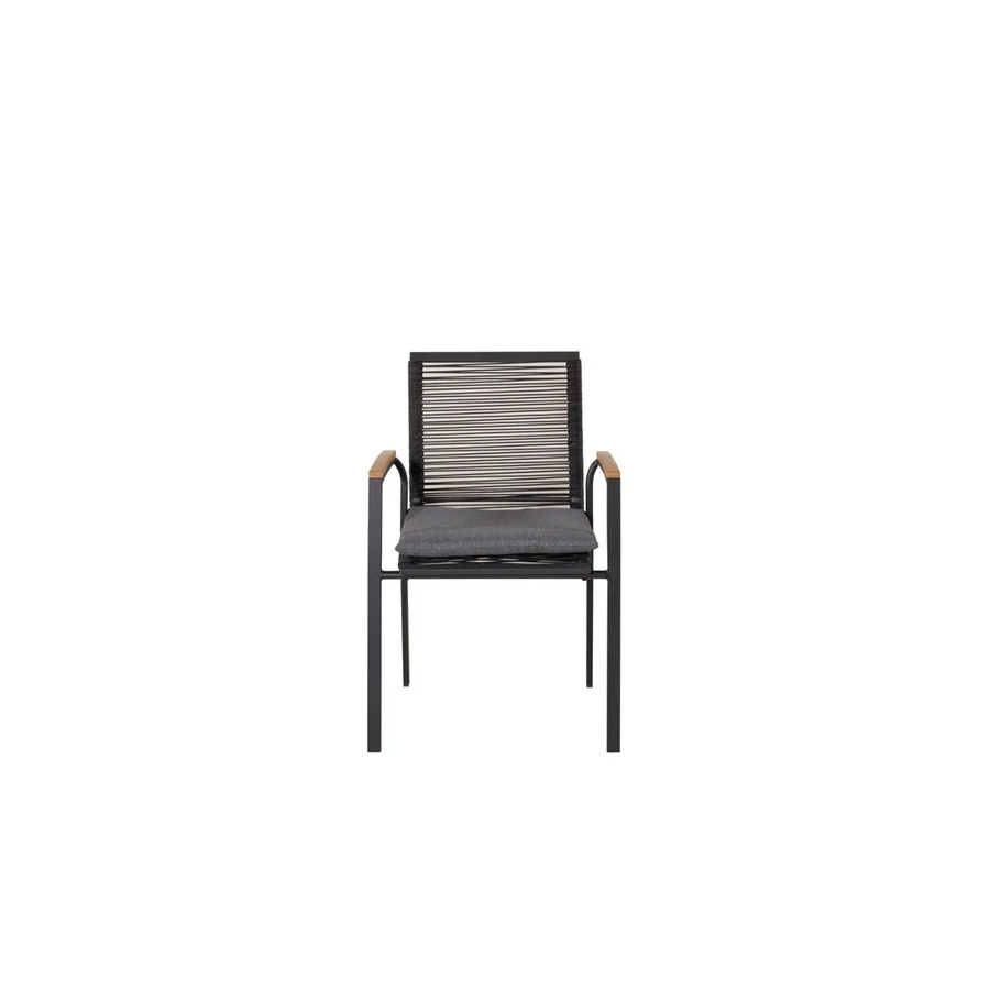 ebuy24 Dallas Gartenstuhl aus Metall und Stoff, stapelbar, Schwarz Matt, B/T/H: 45 x 62 x 120 cm - Bild 2