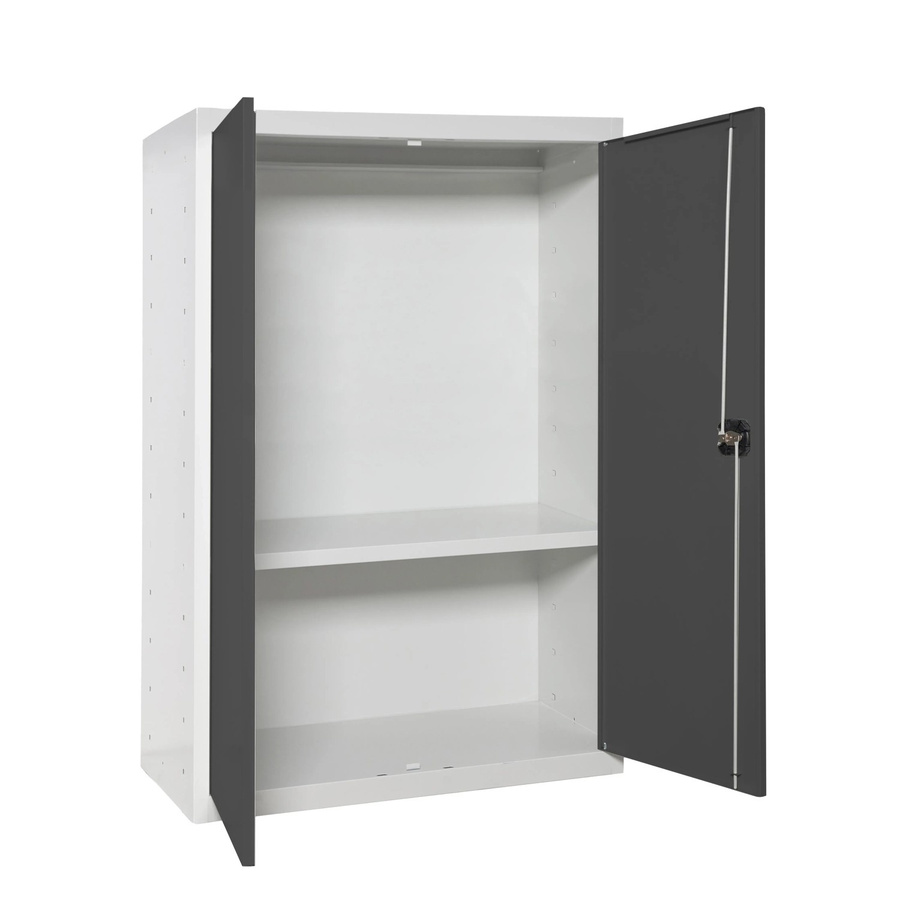 PROREGAL Stahlschrank AMEGO Metallschrank mit Flügeltüren in Anthrazit-Weiß, H x B x T: 90 x 80 x 40 cm - Bild 2