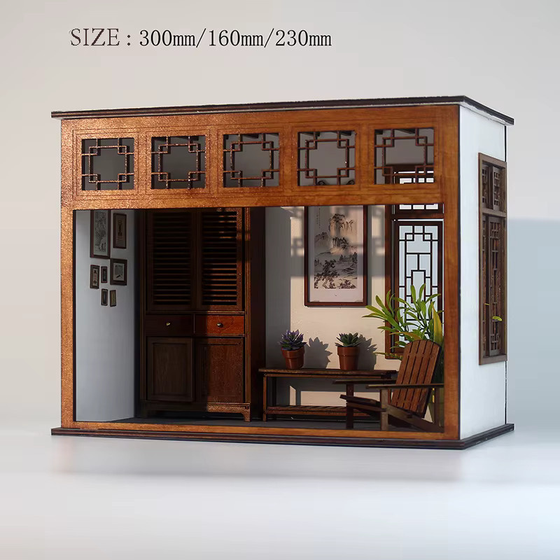 GSF DIY Holz Puppenhaus Magic Alley Miniatur Möbel Kit Buch Nook, 3D Gebäude Modell, Holz - Bild 4