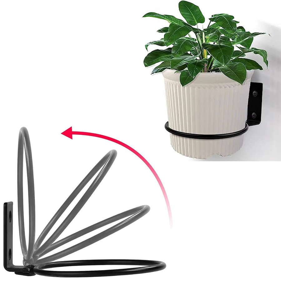 Metall Blumenpflanzer Wandhalterung mit Ringen für Balkon, Garten und Innenbereich - Bild 3
