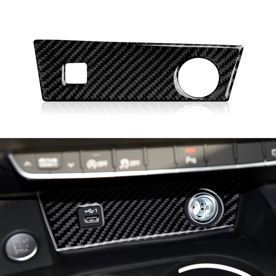 Hengyueshang Carbon Faser Aufkleber für die Auto Mittelkonsole passend für Audi A4 S4 RS4 A5 S5 RS5 (2016-2026) in Schwarz - Bild 5
