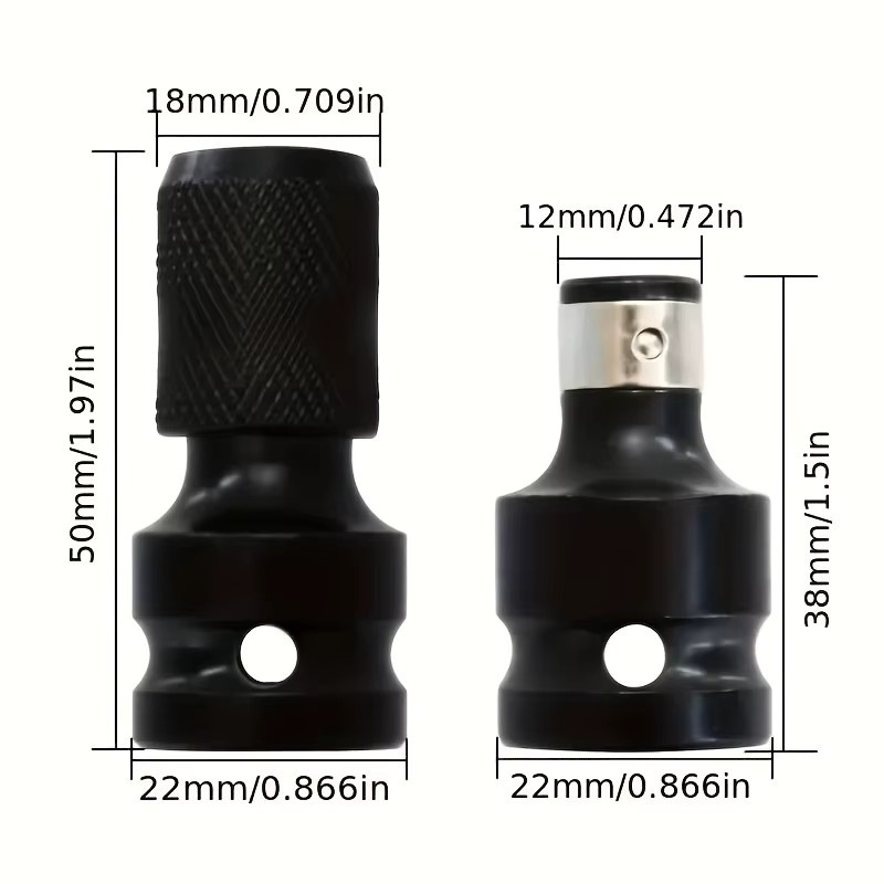 NIUXIANG Hex Buchse Adapter Konverter Chuck Adapter für Luft- und Elektroschrauber, Schwarz - Bild 2