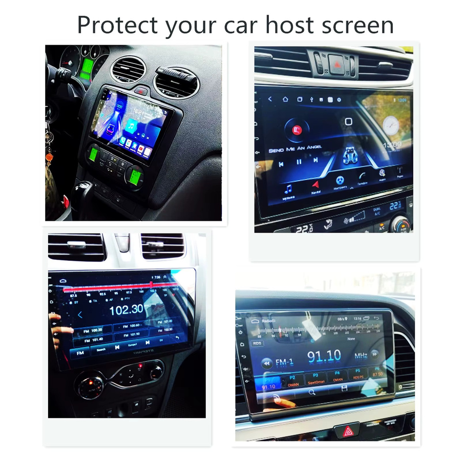TomoStrong Schutzfolie aus gehärtetem Glas für 9 bis 10 Zoll Autoradio mit GPS und Touchscreen, transparent - Bild 5