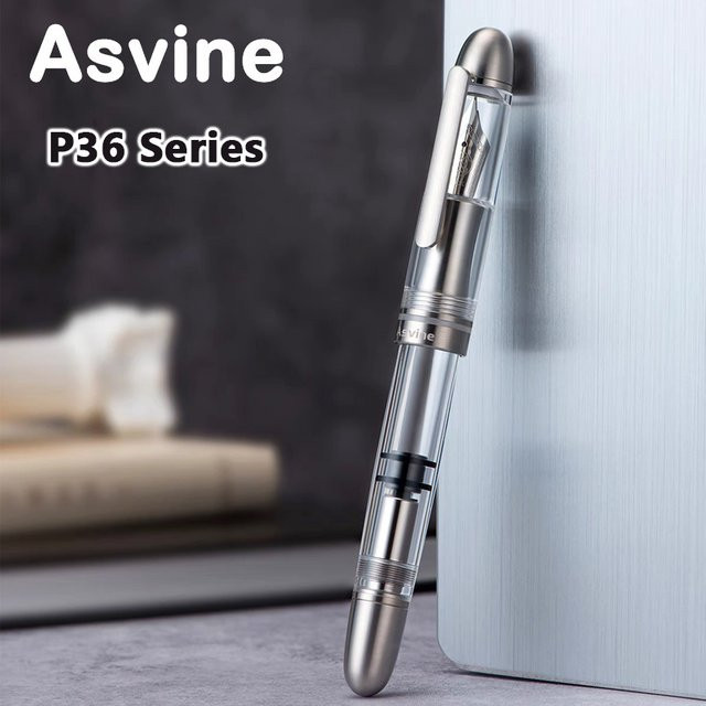 Asvine P36 Kolbenfüll-Füllfederhalter aus Titan und Acryl für Büro und Schule - Bild 1